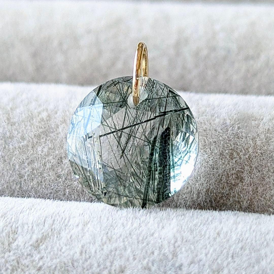 ♢miyumiyu♢K18 グリーンルチル イン クォーツ 4.1ct