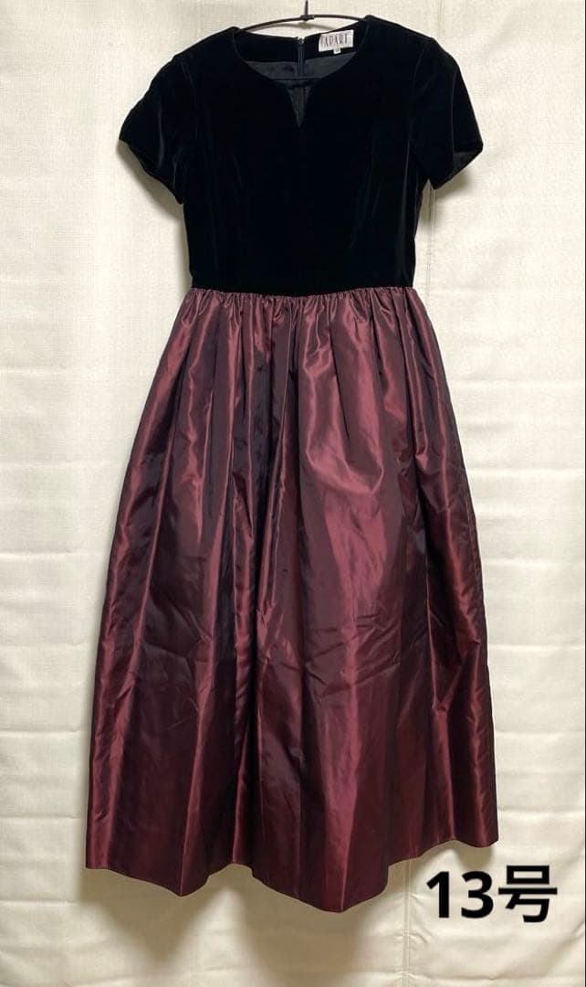 【ドレス】黒×ボルドー ドレス【13号】