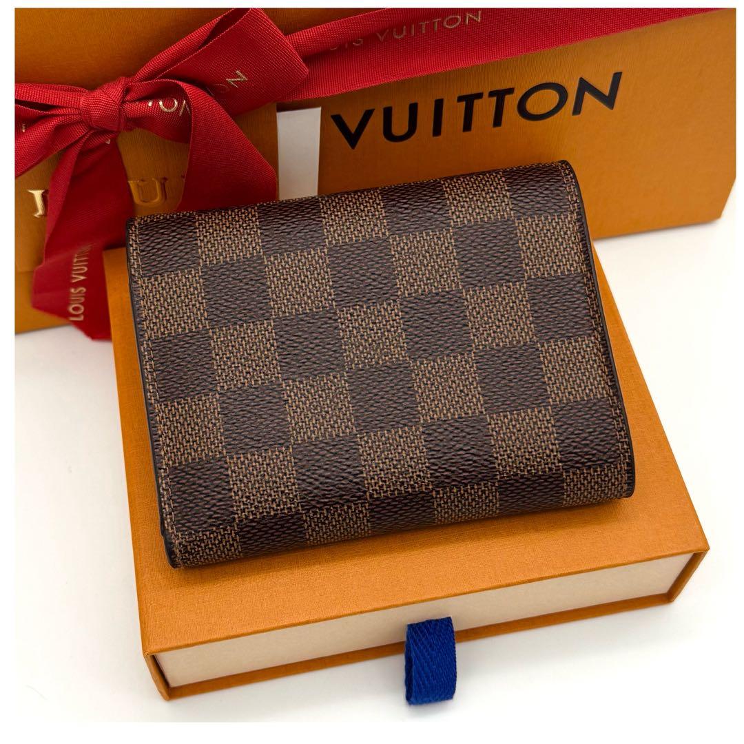 ルイヴィトン ダミエ ポルトフォイユ ヴィクトリーヌ 三つ折り財布 ピンク