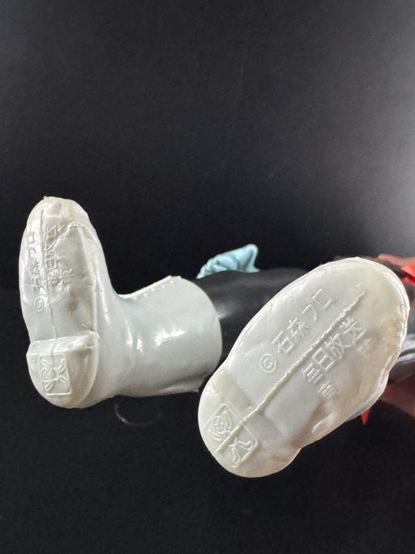 仮面ライダー 旧バンダイ 2本線 ブリキベルト ソフビ 面取れ