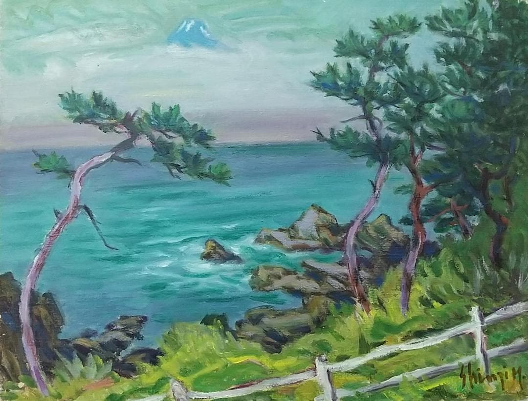 油彩画「荒崎海岸」油絵 絵画  風景画 P10