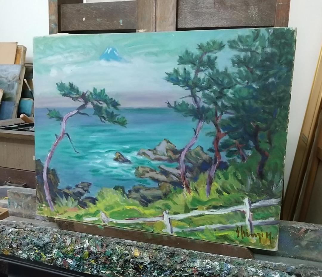 油彩画「荒崎海岸」油絵 絵画  風景画 P10