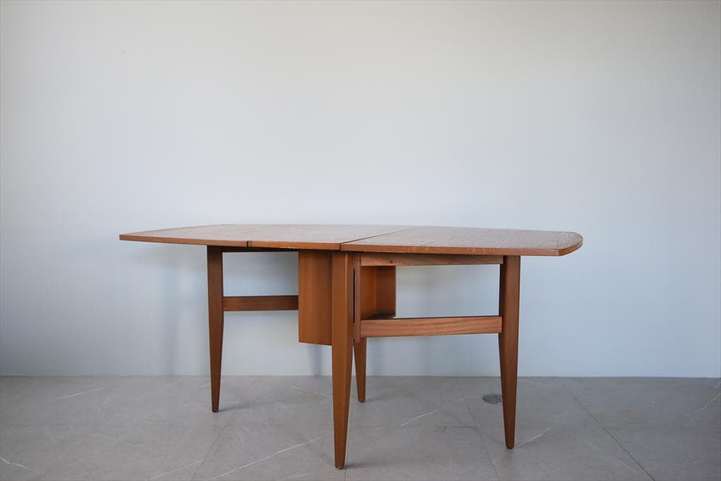 英国アンティーク木製ゲートレッグテーブル/ダイニング机バタフライ(91-91)