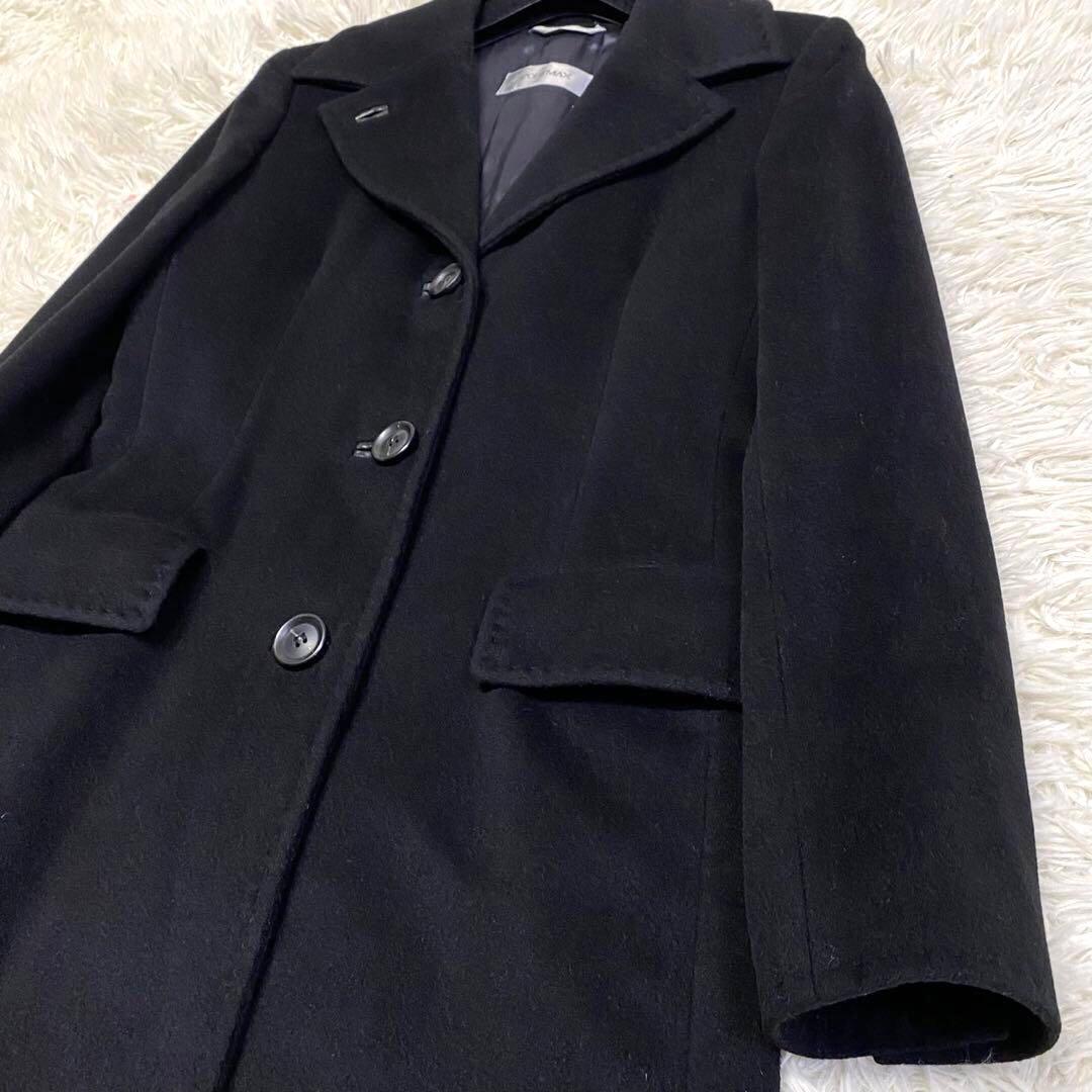 【美品✨】SPORT MAX ロング チェスターコート カシミヤ 女優襟 黒38