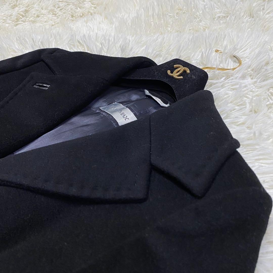 【美品✨】SPORT MAX ロング チェスターコート カシミヤ 女優襟 黒38