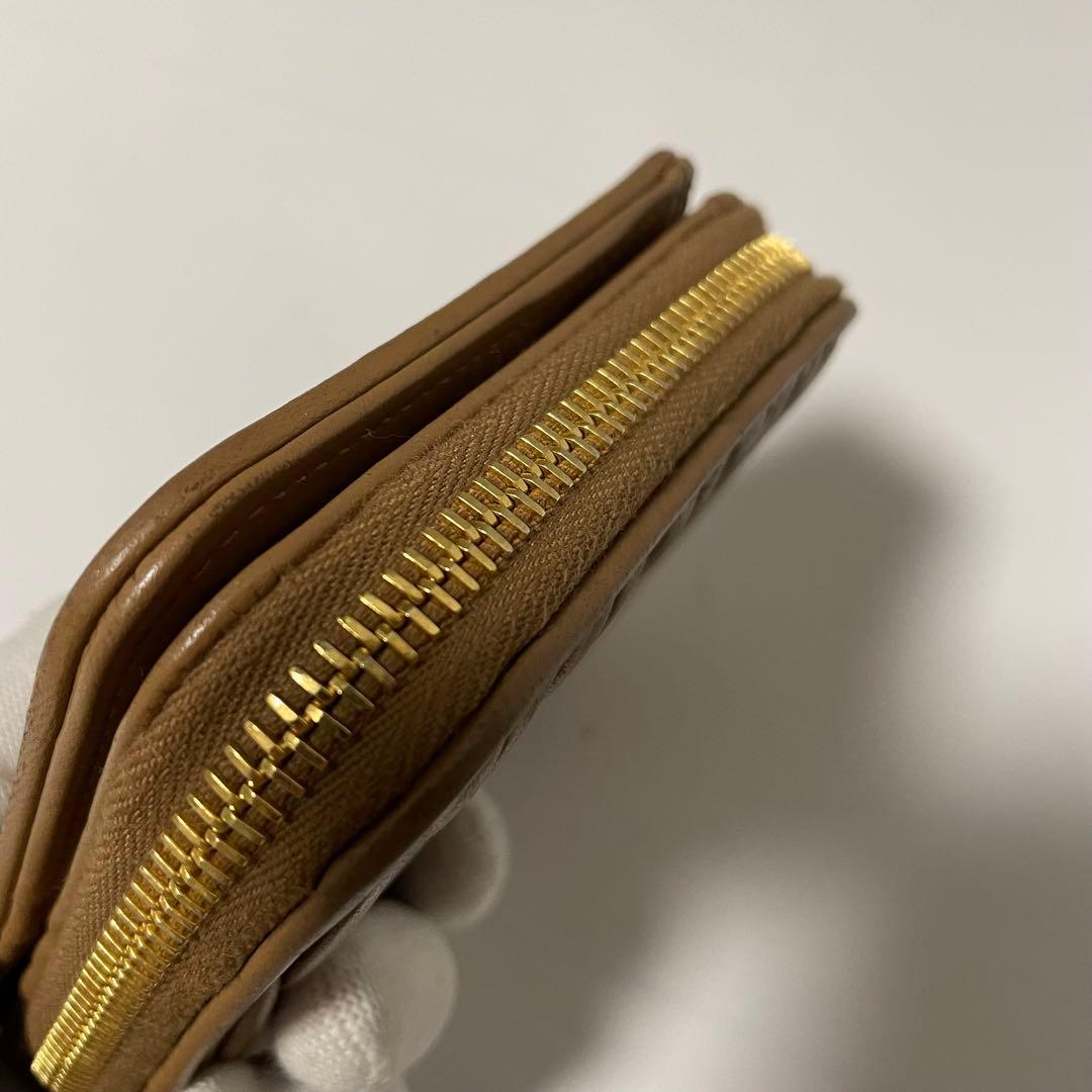 ✨未使用に近い✨　MIUMIU マテラッセル　折り財布　　茶　レザー　ICタグ