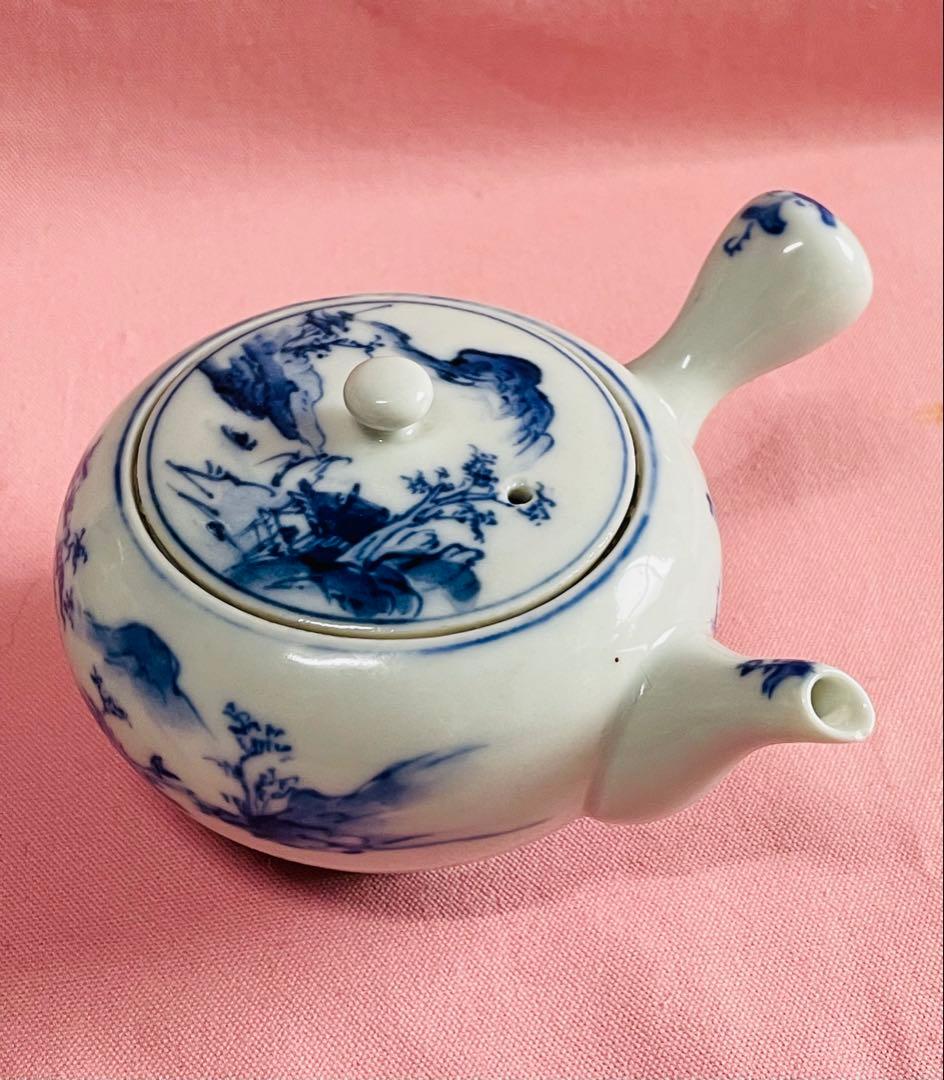 アンティーク九谷焼煎茶器セット＊春慶半月盆付き