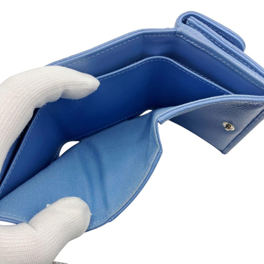 美品✨ シャネル マトラッセ キャビアスキン 三つ折り財布