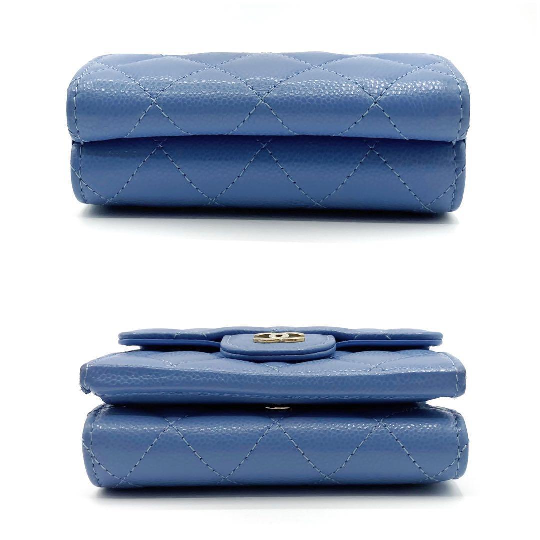 美品✨ シャネル マトラッセ キャビアスキン 三つ折り財布
