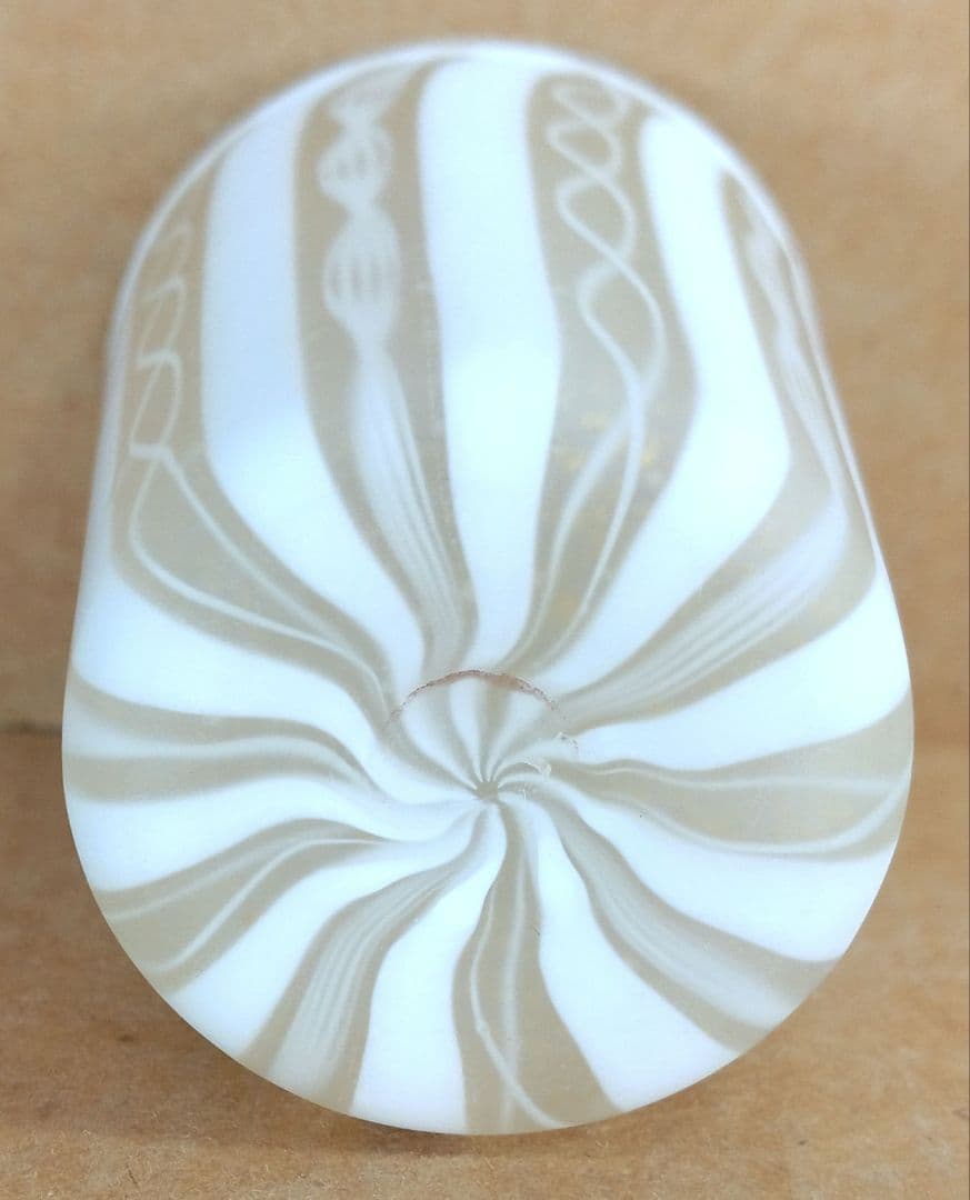 【本物保証】藤田喬平 手吹 ベェニスぐい呑 共箱 栞 白黄色系 金箔挟 ヴェニス