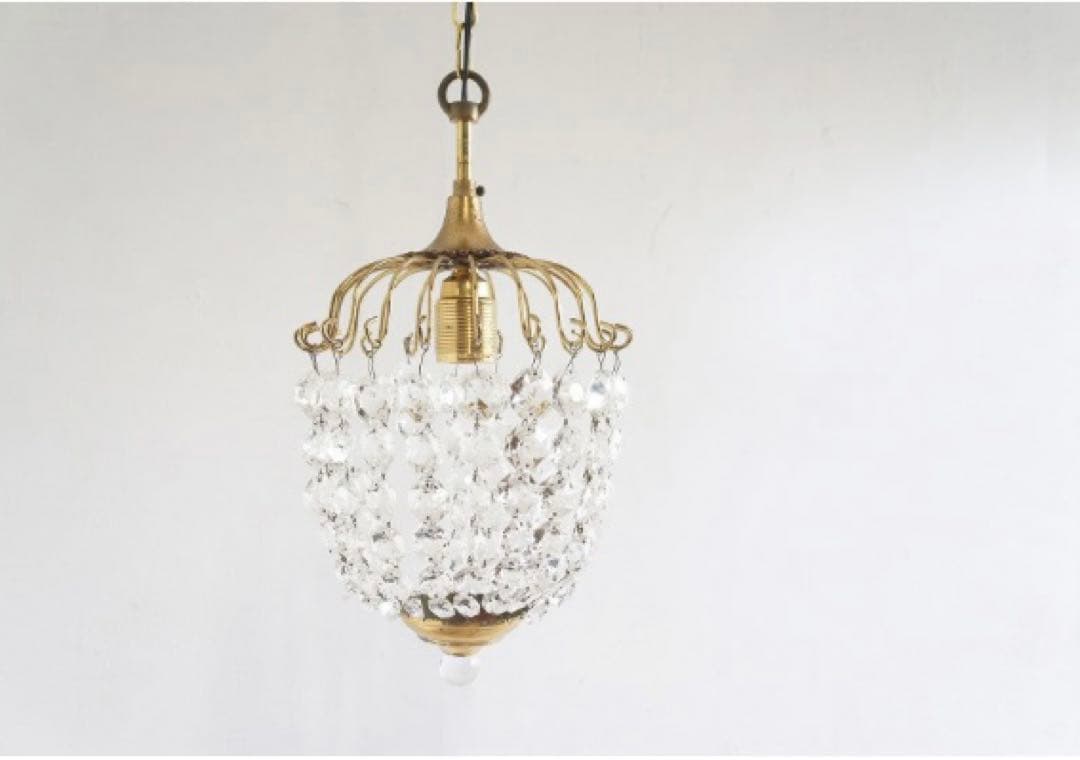 フランスアンティーク　ガラスドロップシャンデリア