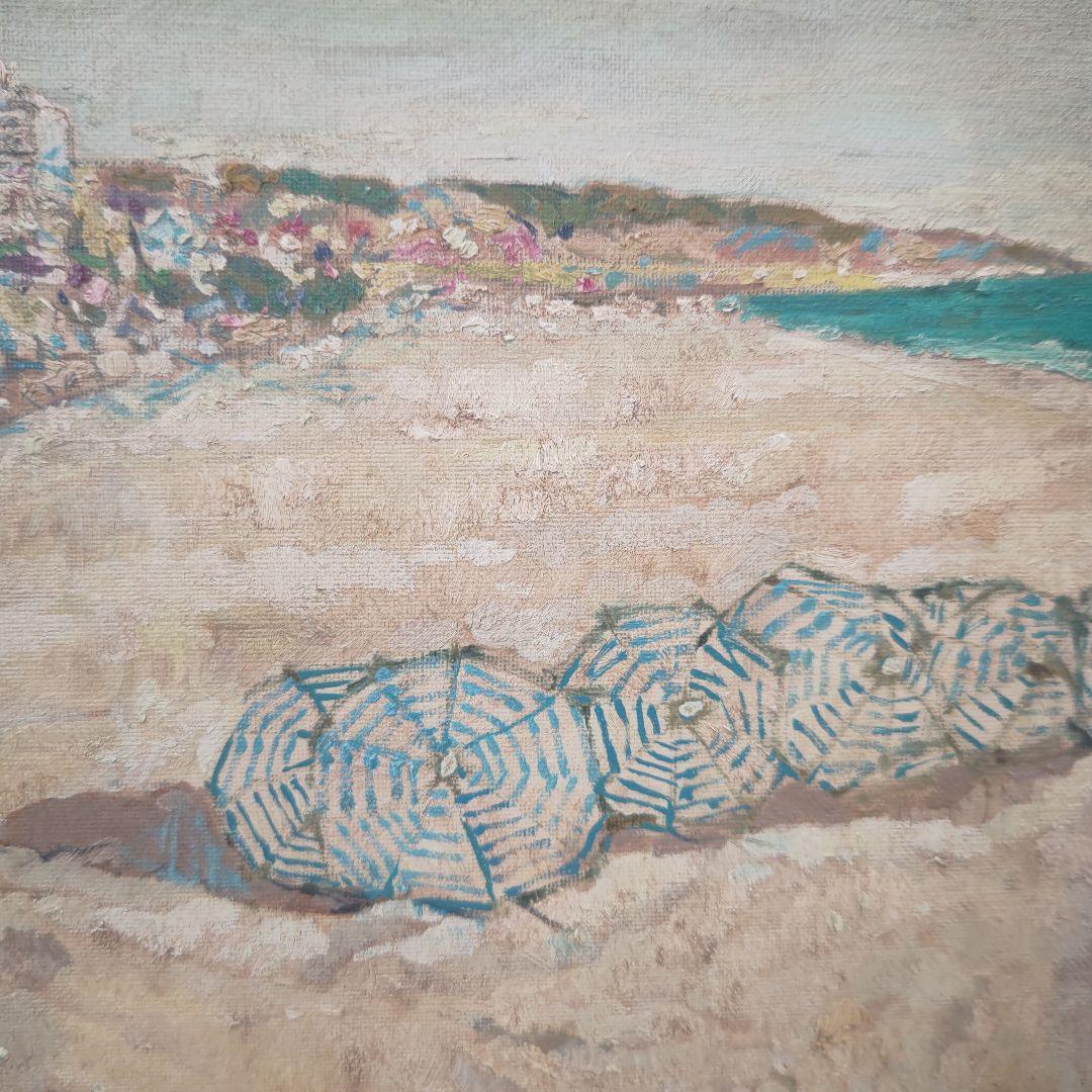 木村二朗、外国の優雅な海岸風景、１０号油彩