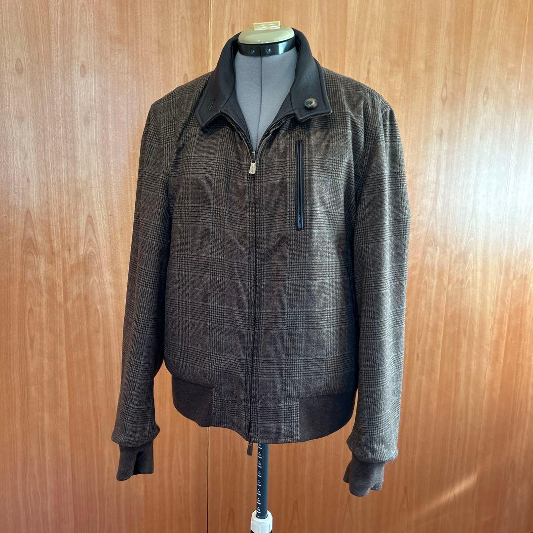 Loro Piana 鹿革レザー×カシミア　リバーシブルジャケット　メンズM