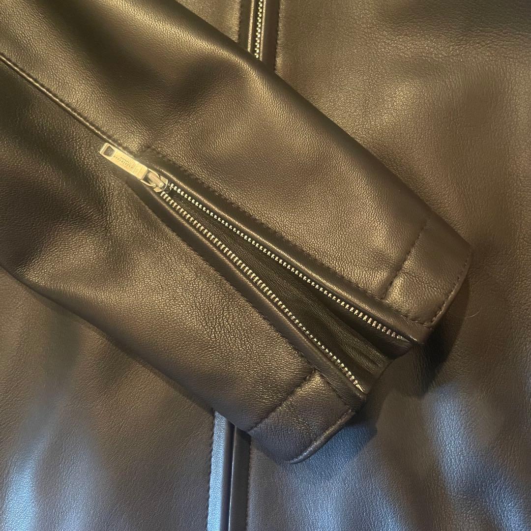 Montosh London ブラック シングルライダースジャケット　38