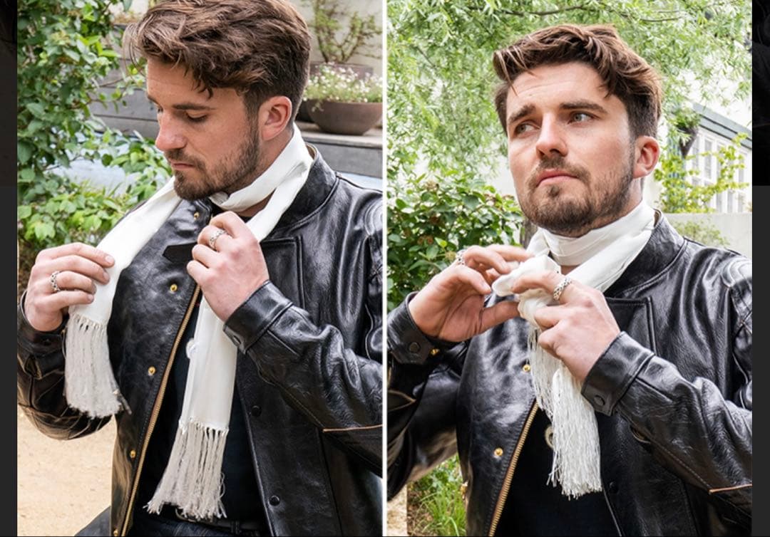 Lewis Leathers AVIAKIT シルクスカーフ（ブラック）