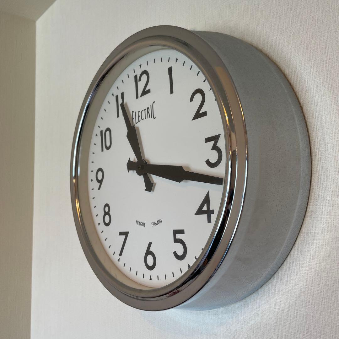 NEWGATE ELECTRIC アナログ掛時計 ホワイト/シルバー