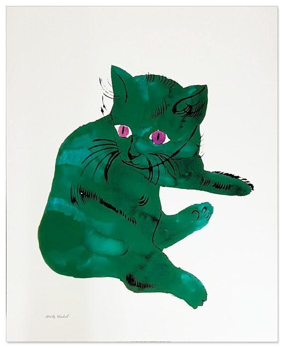 額装済/Green Cat/アンディ ウォーホル/アート/ポスター/インテリア
