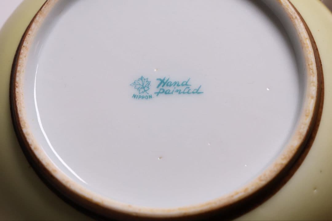 【CM322】オールドノリタケ トランプ スリーハンドル 葉巻入れ 蓋物 盛上