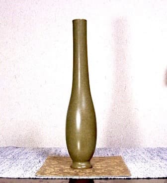 京焼・清水焼　澤村陶哉（二代）作　そば釉　花入　共箱　無傷　保証。