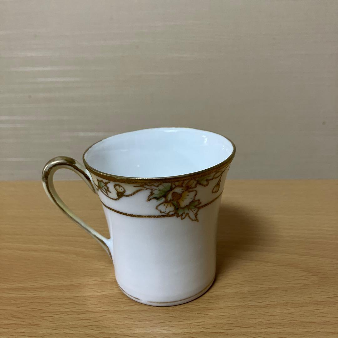 1.オールドノリタケ、M Nippon印、ポピーの金彩盛り上げ　カップ＆ソーサー
