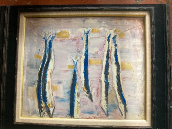 空飛ぶ画家、糸川裕志の静物画、油絵F６号額入り