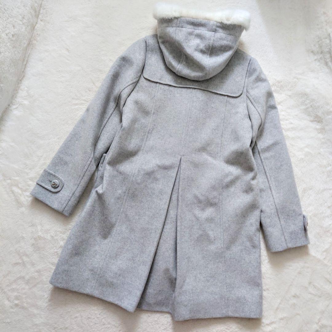 美品 mezzo piano 160 フェイクファー ダッフルコート ウール