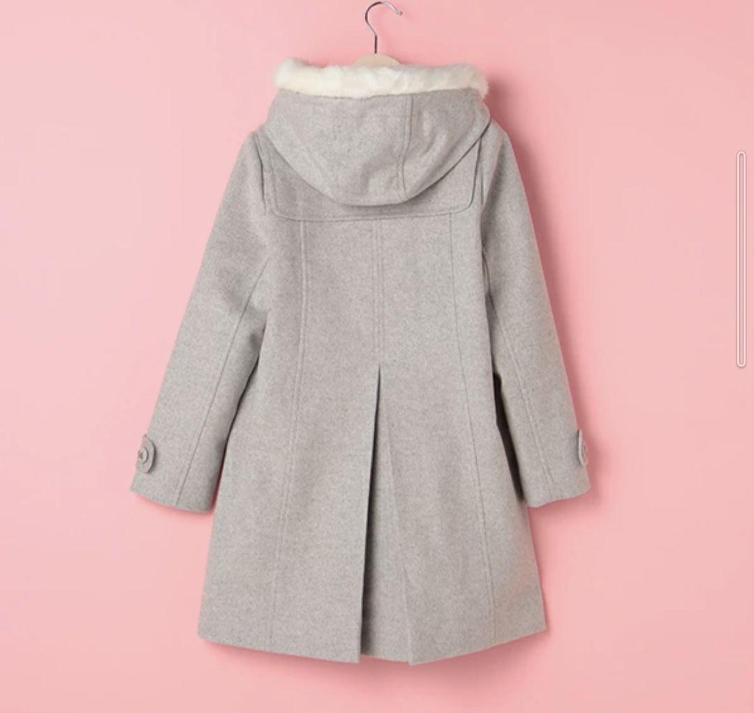 美品 mezzo piano 160 フェイクファー ダッフルコート ウール