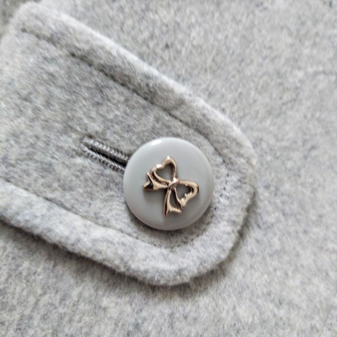 美品 mezzo piano 160 フェイクファー ダッフルコート ウール