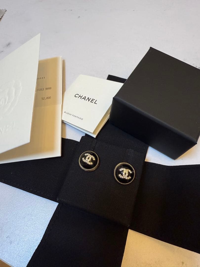 【正規品】CHANEL ココマーク ブラックピアス
