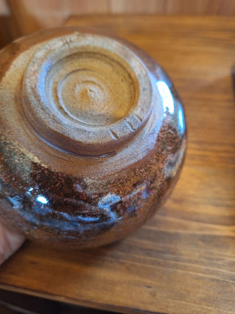 天目茶碗　赤茶　 抹茶碗　茶道具　お碗　飴釉　陶器　器　茶器　茶道　作家不明