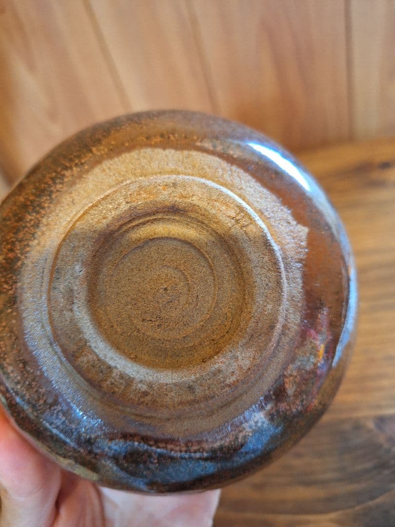 天目茶碗　赤茶　 抹茶碗　茶道具　お碗　飴釉　陶器　器　茶器　茶道　作家不明