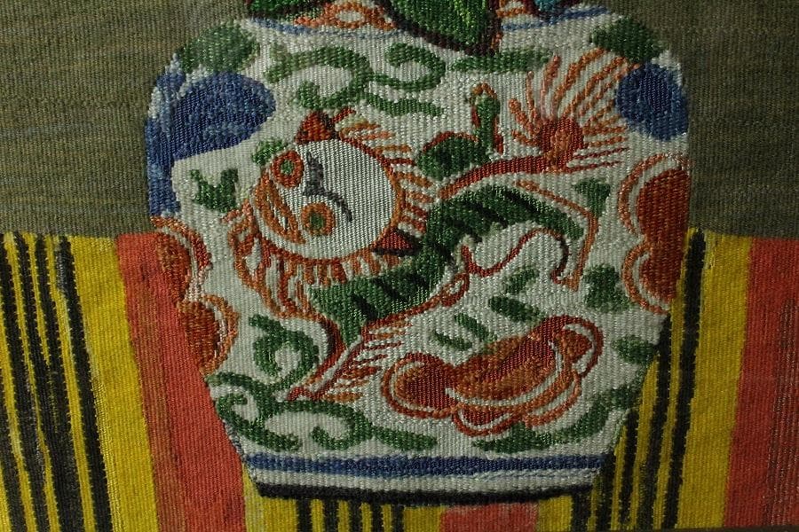 京都 西陣 川島織物 薔薇 額装 希少品 呉服屋蔵 美品(K-LC926)