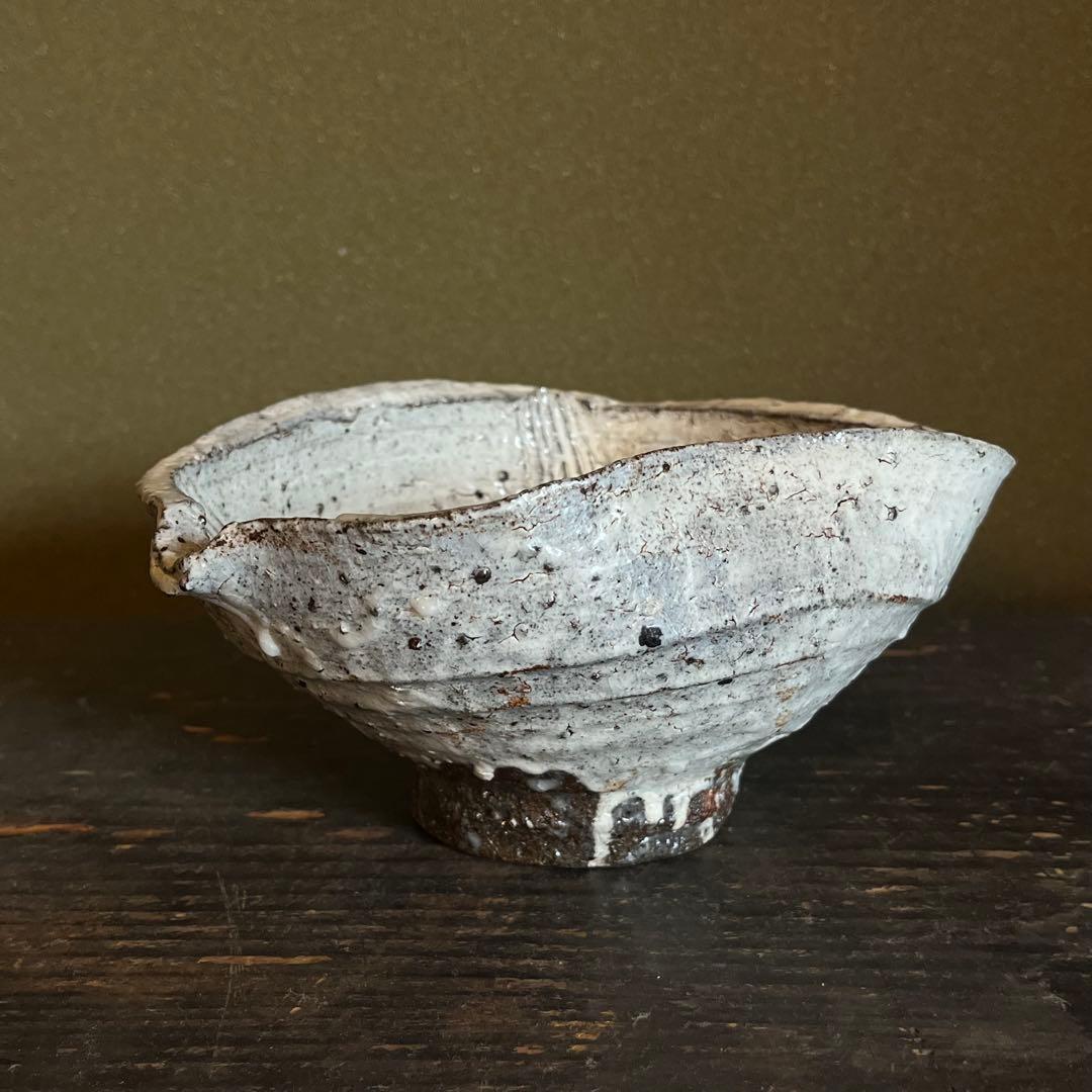 中川自然坊　粉引唐津擂鉢　共箱・栞（検:森岡成好　中里隆　水谷渉）