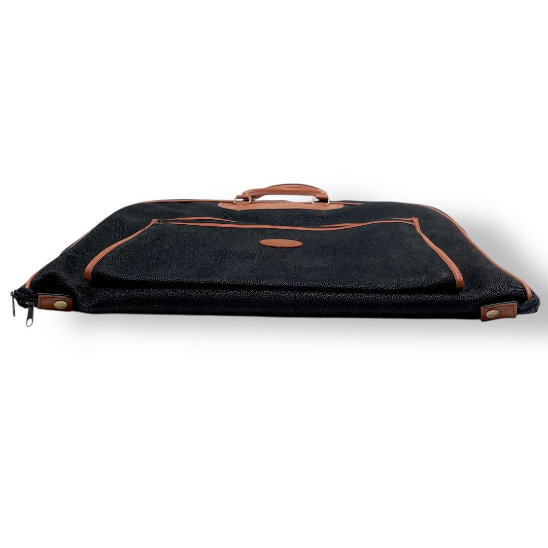 ネイチャーワールド ガーメントバッグ 衣装収納 ハンガー付き スエード 革 黒