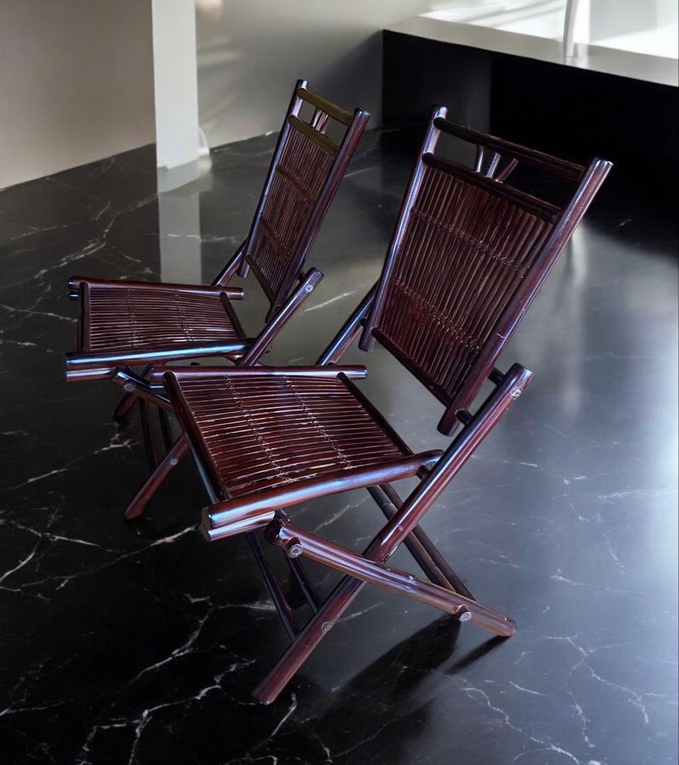 2脚セット★バンブーチェア　竹製の椅子　和室、洋室、アジアン、どんな部屋にも