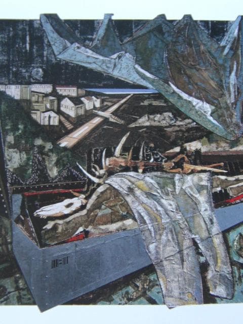 玉川信一、【灰の箱】、希少な画集画、新品高級額・額装付