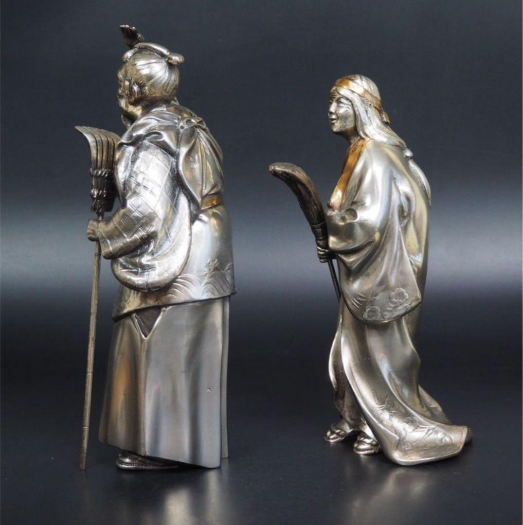 送料無料　銅製高砂置物　夫婦円満、長寿　縁起物