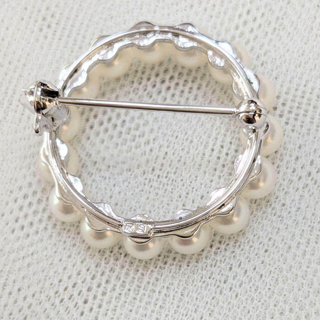 完売品極美品✨ミキモト あこや真珠 ベビーパール サークルブローチ M刻印