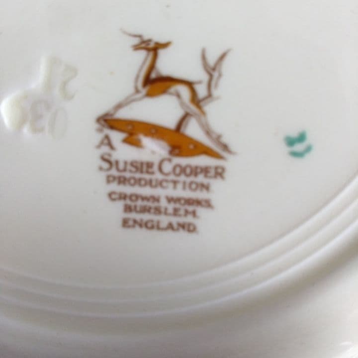 スージークーパー パトリシアローズグリーンプレート直径20センチ  アンティーク