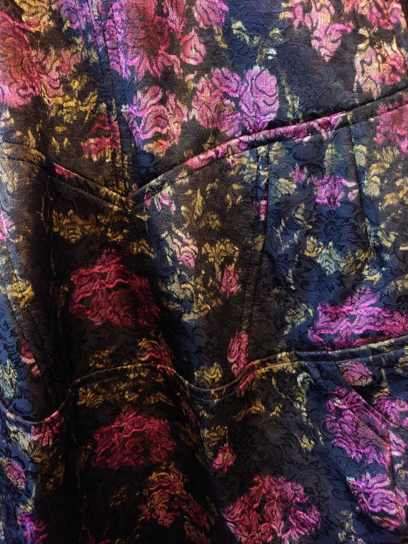 ぎゅなCOMMEdesGARCONS花柄スカート 黒 ピンク 紫