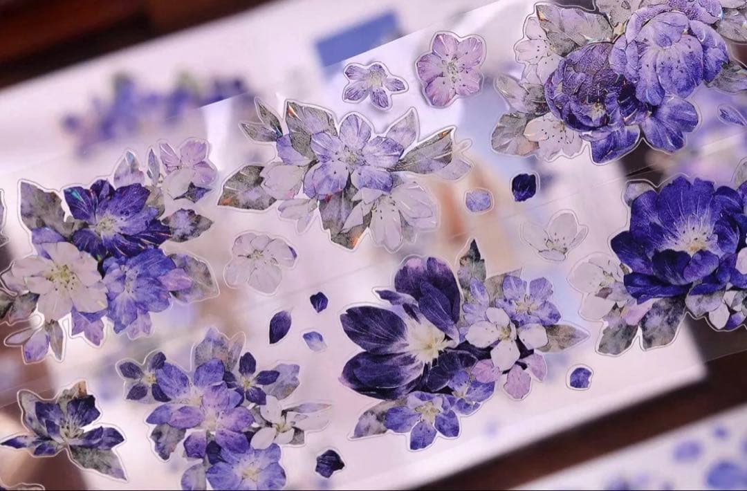 贝壳光 澜屿 ダイカット加工 5.5cm×6m 海外マステ　花