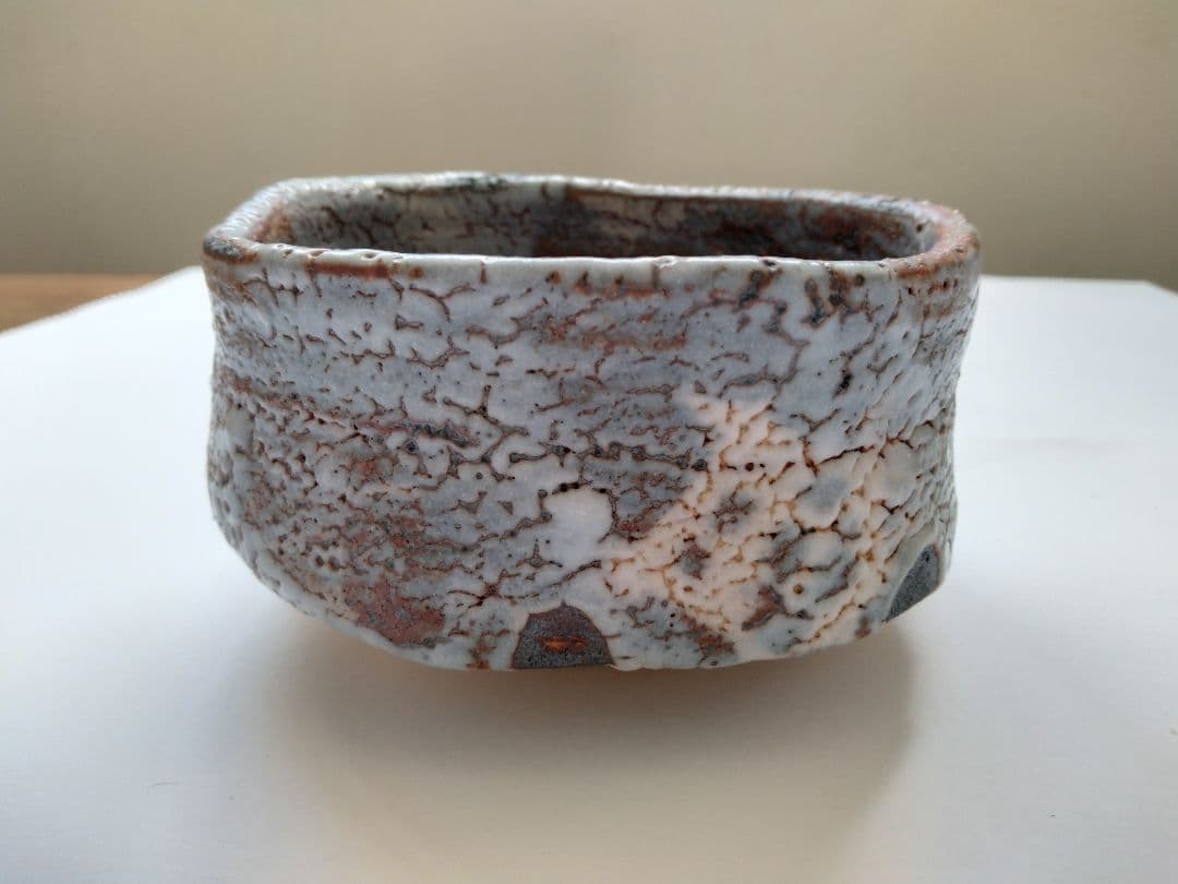 加藤健二　陶求庵　鼠志野茶碗　茶道具　抹茶碗