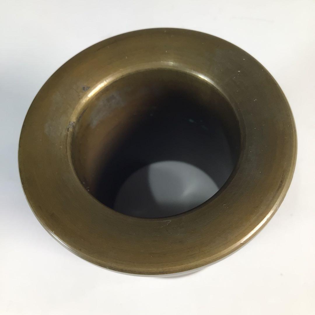 Ｎ８４１　皆具　『角田秀峰造』『唐銅』『水指　建水　蓋置　杓立』　共箱　茶道具