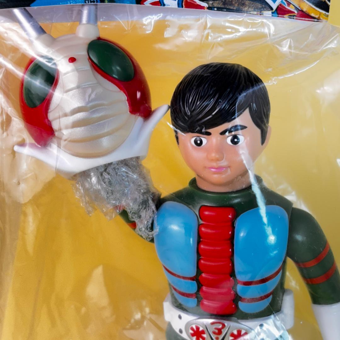 仮面ライダーV3　面取れ　当時物風　ソフビ