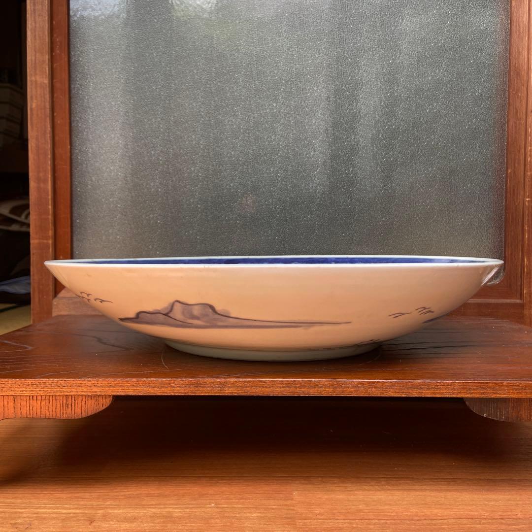 古伊万里染付風景図大皿