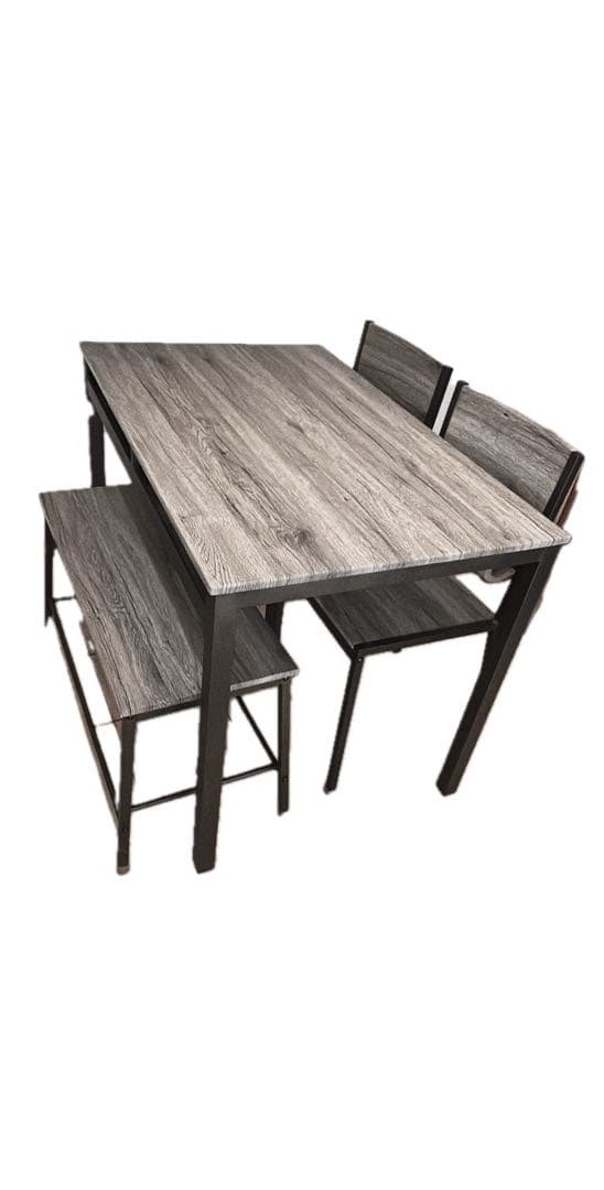 ダイニングテーブルセット イス2脚 ベンチ 幅110cm