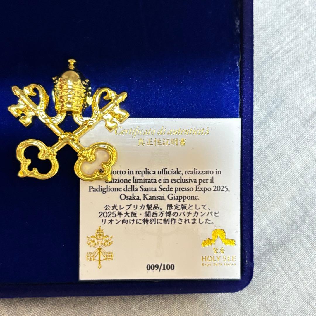 【万博イタリア館限定品】レア　バチカン100個限定ピンバッジ　シリアルNo.9