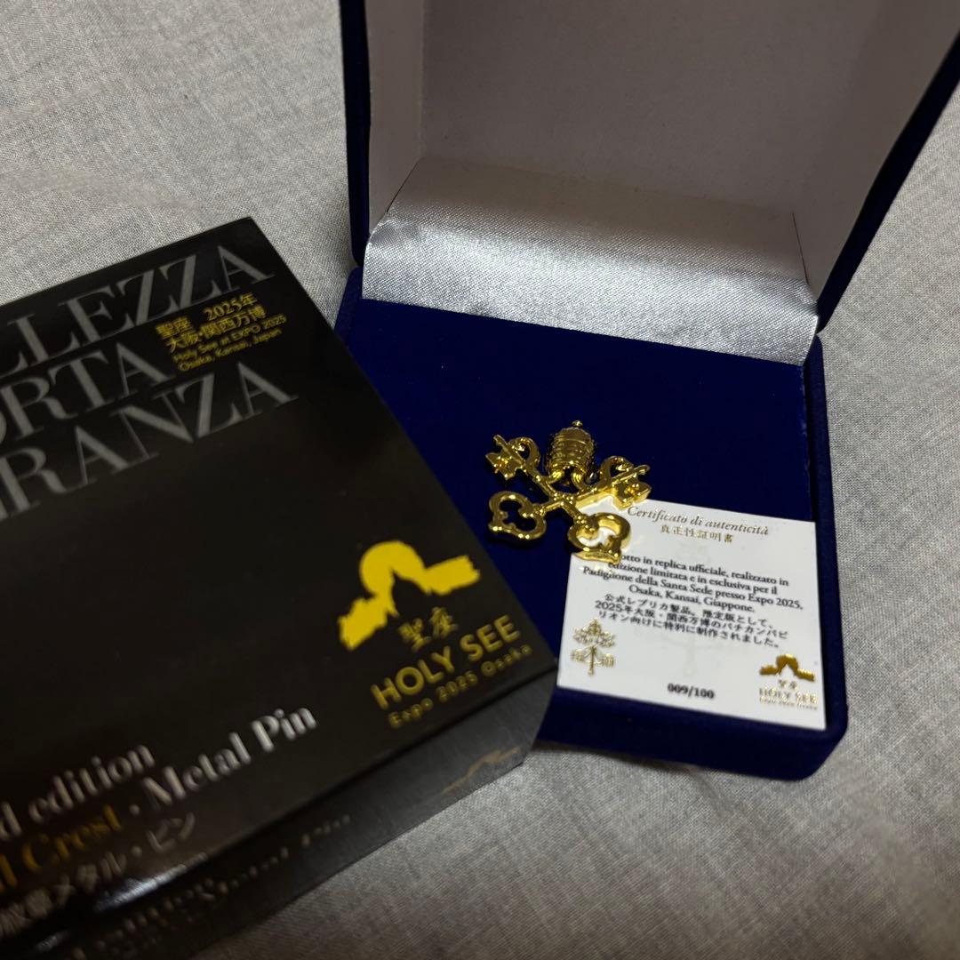 【万博イタリア館限定品】レア　バチカン100個限定ピンバッジ　シリアルNo.9