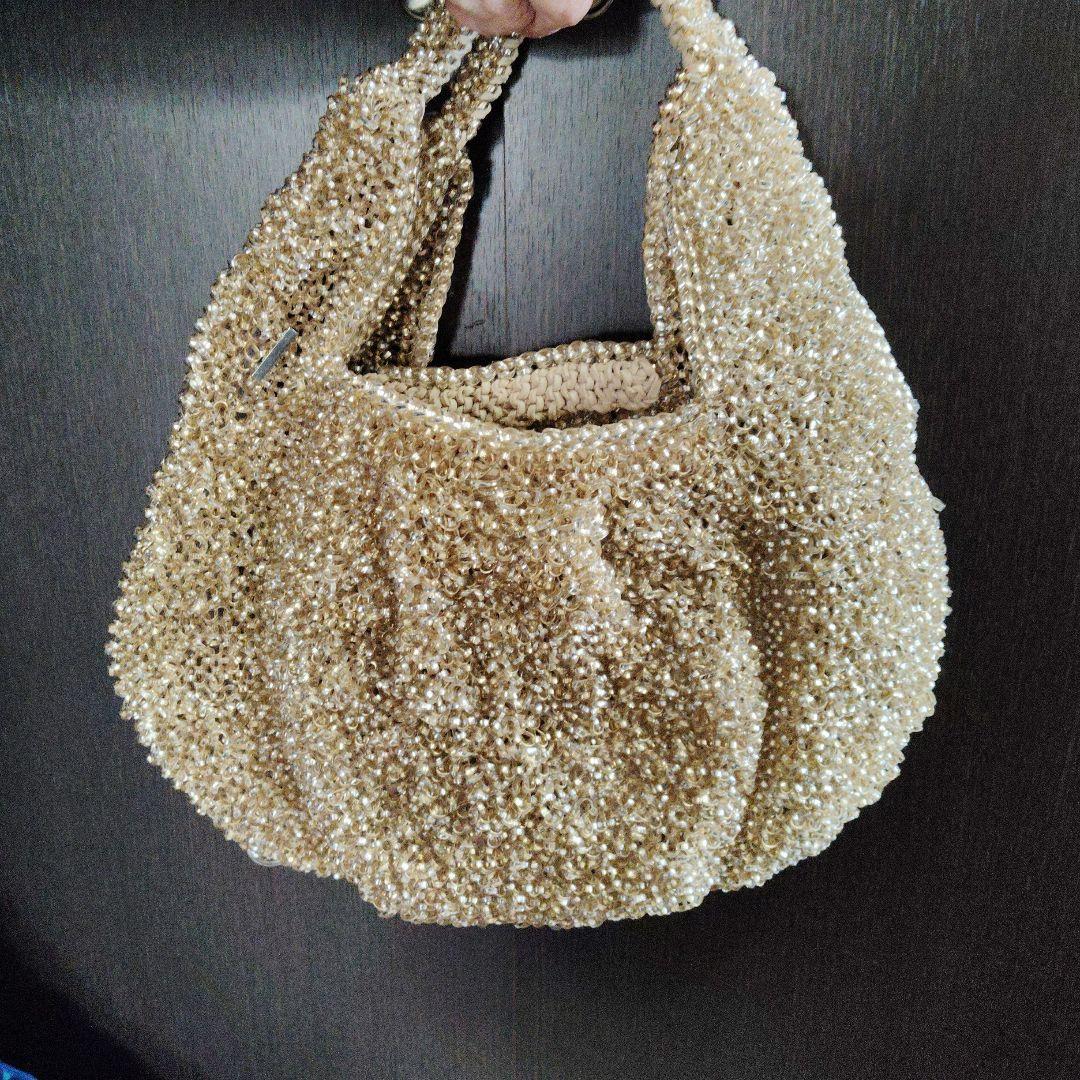 アンテプリマ　ビーズ装飾 ゴールド パーティーバッグ