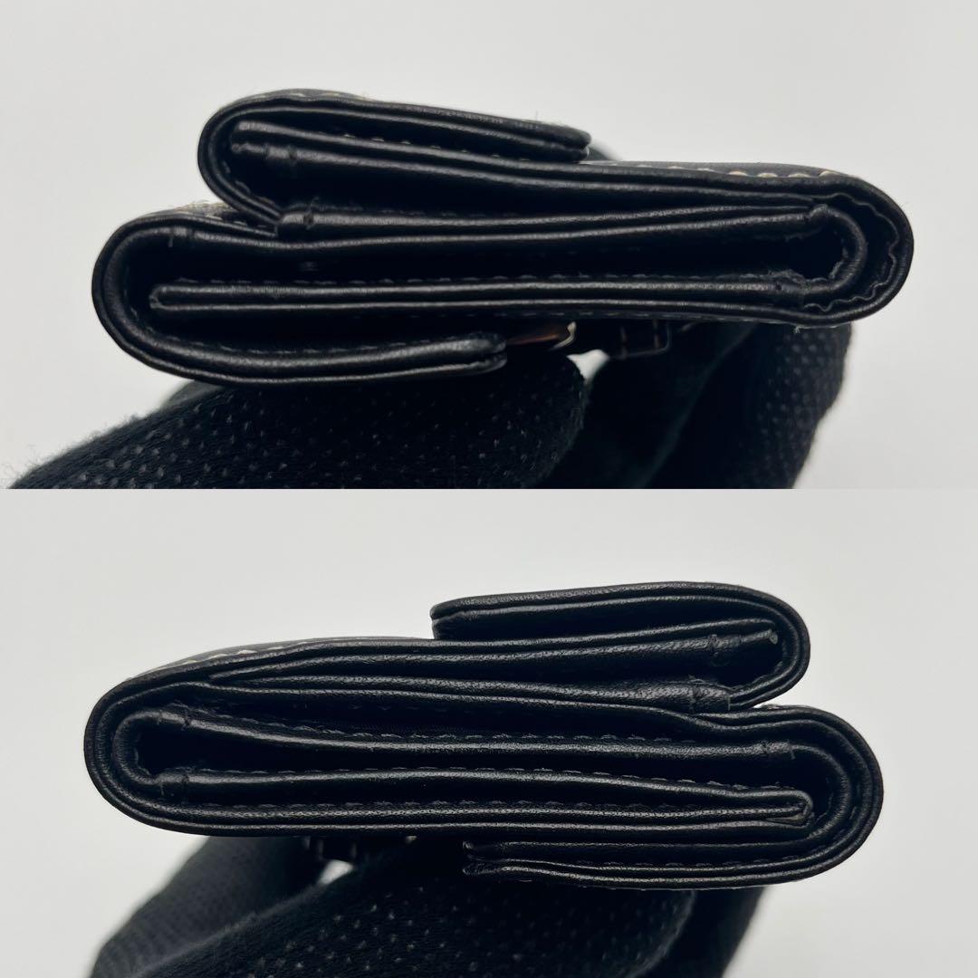 希少 コーチ 三つ折り財布 ソーホー ブラック コンパクトウォレット ベルト